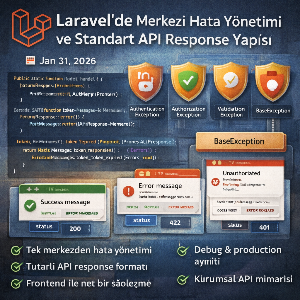 Laravel’de Merkezi Hata Yönetimi ve Standart API Response Yapısı